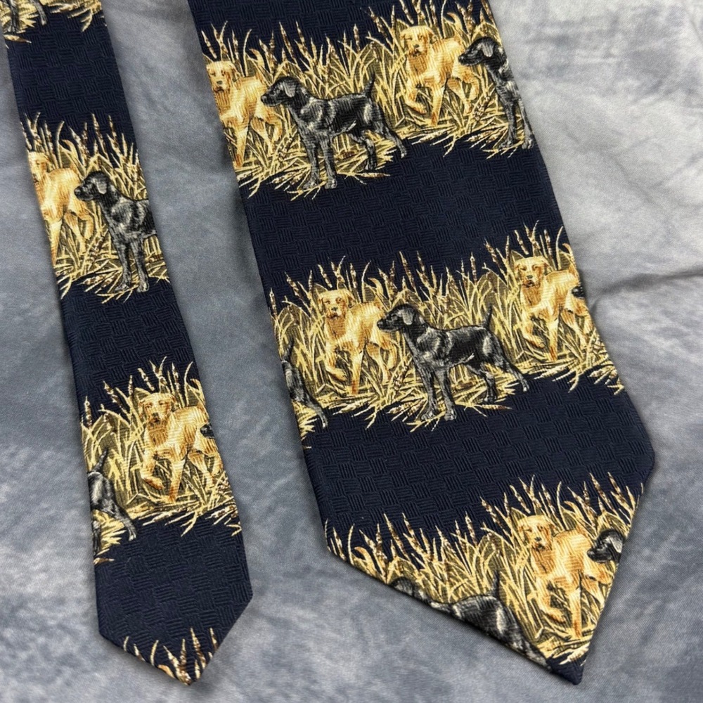 Field &‎ Stream Mens Silk Tie Hunting Dog Labrador Retriever Made in USA